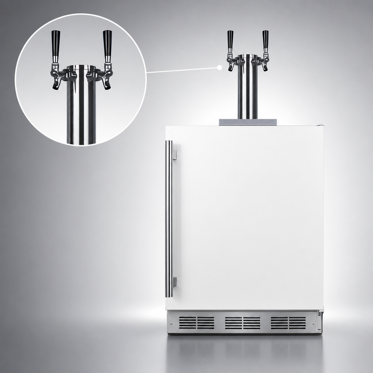Product image #5 for Summit Commercial 24-Inch Wide ADA-Compliant White Twin Tap Wine Kegerator