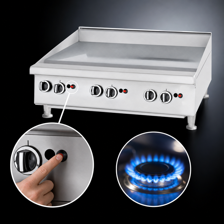 Product image #4 for Garland U.S. Range UTGG48-G48M Heavy-Duty Countertop Gas Griddle, 47-1/4" x 23" Smooth Steel Plate, Manual Hi-Lo Controls