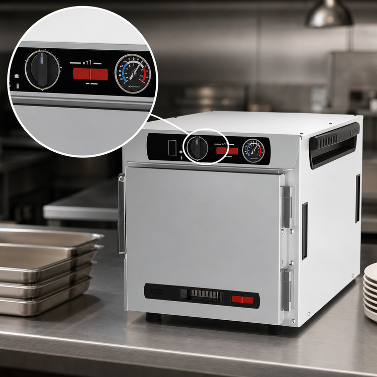 Product image #5 for Metro HotBlox Narrow 4-Pan Countertop Insulated Holding Cabinet, Solid Door, Analog Controls