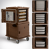 Thumbnail image #5 for Cambro Ultra Camcart H-Series Heated Front-Loading Food Pan Carrier, 2-Compartment, Heavy Duty Casters, Dark Brown
