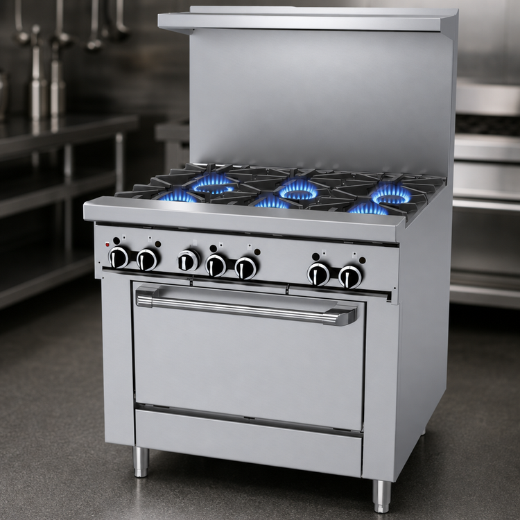 Product image #4 for Garland GFE Starfire Pro 36-Inch Gas Restaurant Range with 6 Open Burners, Standard Oven, and Electronic Spark Ignition