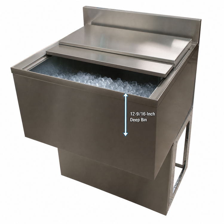 Product image #4 for BK Resources 36-Inch Wide Stainless Steel Underbar Ice Bin with 120 lb. Capacity and Sliding Cover