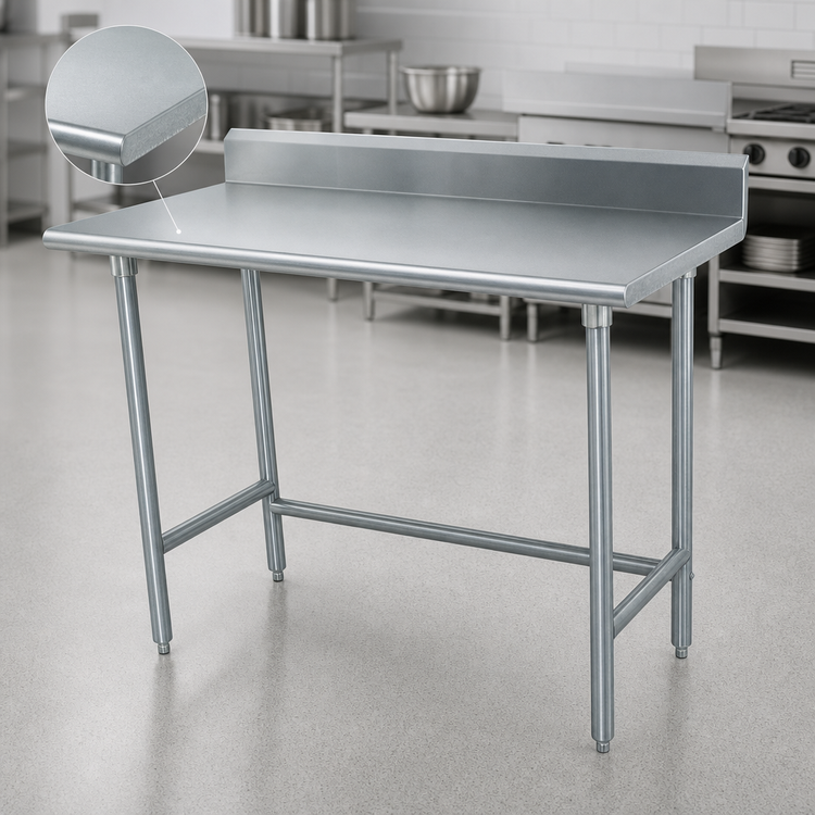 Product image #4 for Advance Tabco Special Value Series 84" x 30" Stainless Steel Work Table with 5" Backsplash
