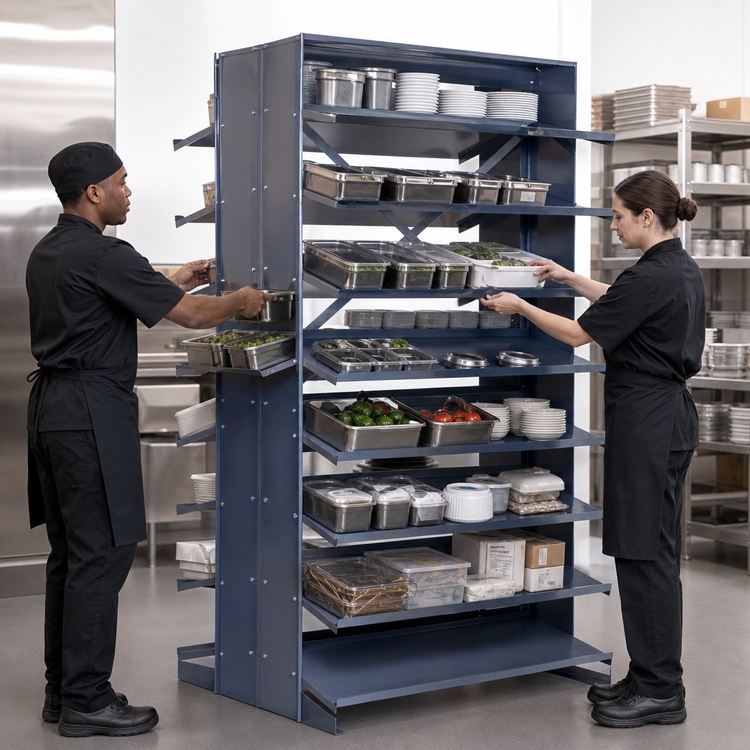 Product image #4 for Quantum Sloped Double-Sided Pick Rack, 36 x 36 x 63-1/2 Inches, 800 lb Capacity