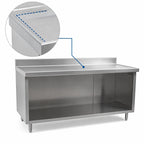 Thumbnail image #4 for Eagle Group Spec-Master OB3084SEM Open-Front Cabinet Base Work Table, 84 x 30 in, 14-Gauge 304 Stainless Top, Marine Edge