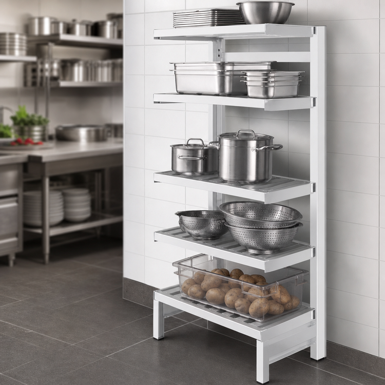 Product image #4 for Tubular Aluminum Cantilever Shelving Section, 36" W x 20" D x 72" H
