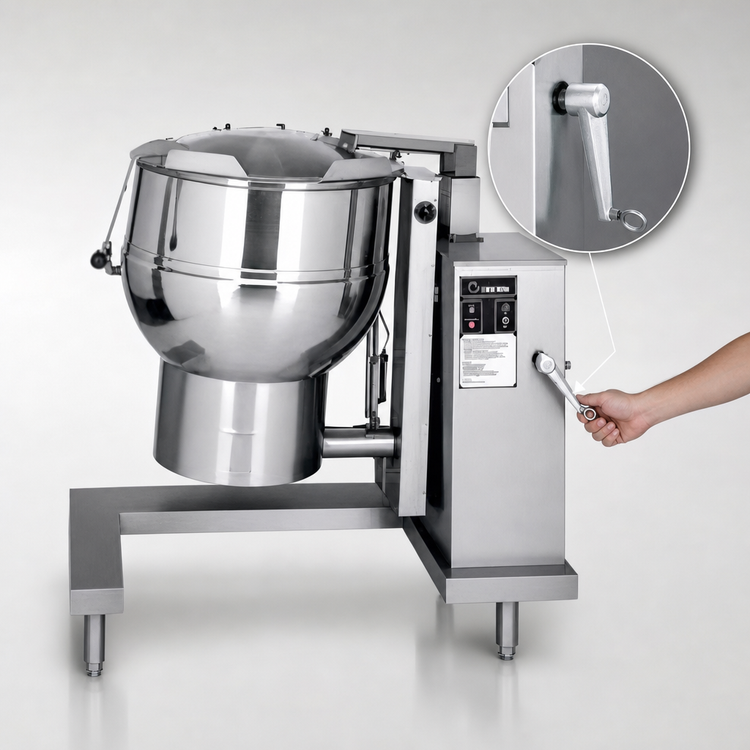 Product image #4 for Groen DH-20C 20-Gallon Gas Floor Model Steam Jacketed Kettle with Manual Crank Tilt and Classic Electronic Controls