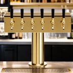 Thumbnail image #4 for Micro Matic USA T Style DS-256-PVDKR 6-Faucet Single-Column Countertop Glycol-Cooled Draft Beer Tower, PVD Brass Finish