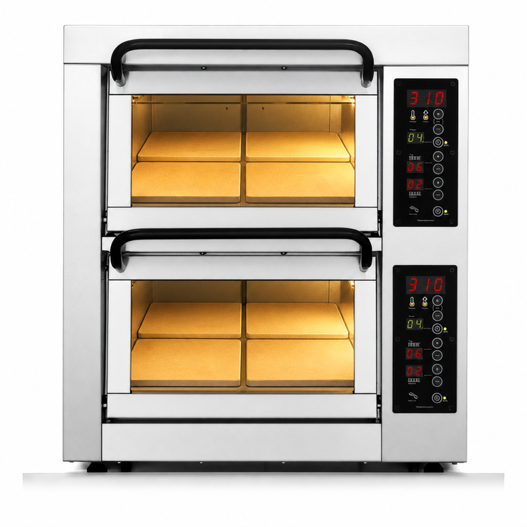 Product image #4 for PizzaMaster PM 402ED-4 Countertop Electric Stone Hearth Pizza Oven with 2 Independent Chambers