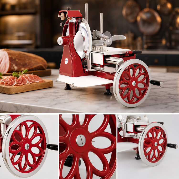 Product image #4 for Volano Trento Manual Flywheel Meat Slicer with 10-Inch Carbon Steel Blade