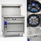 Thumbnail image #4 for Imperial (Middleby) Spec Series IHR-2FT 36-Inch Heavy-Duty Gas Range with Two French Tops and Standard Oven