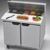 Thumbnail image #5 for Beverage-Air 36-Inch Two-Section Sandwich Prep Table Refrigerated Counter with 10-Pan Opening and 10-Inch Cutting Board