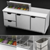 Thumbnail image #5 for Beverage-Air 72-Inch Three-Section Sandwich Top Refrigerated Prep Table with 2 Doors and 4 Drawers