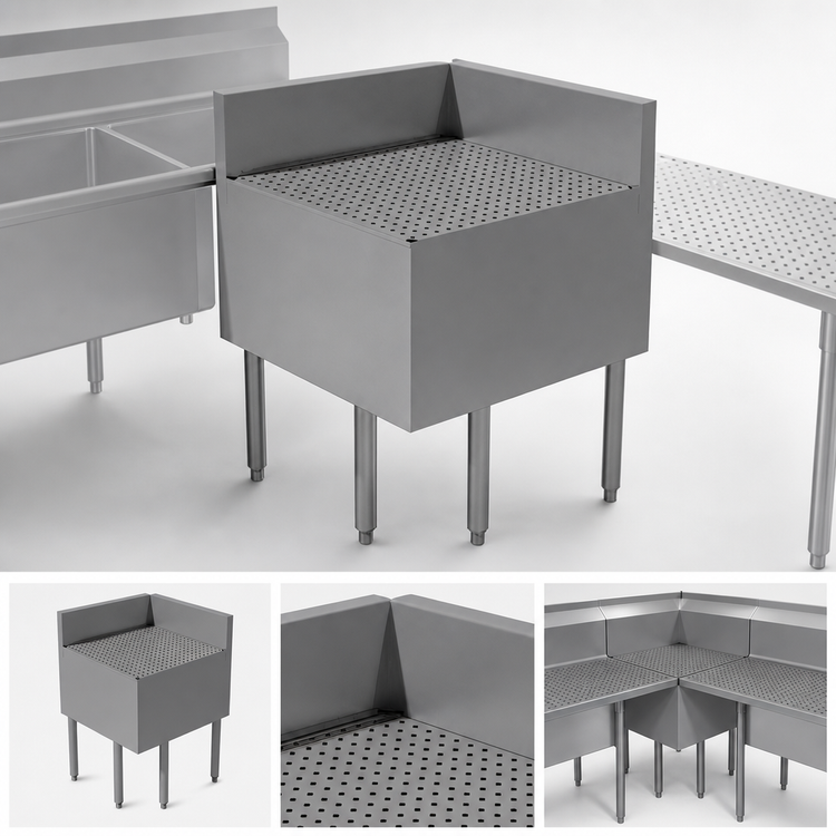 Product image #4 for Advance Tabco Left Side Corner Splash for SLD-2 Drainboards