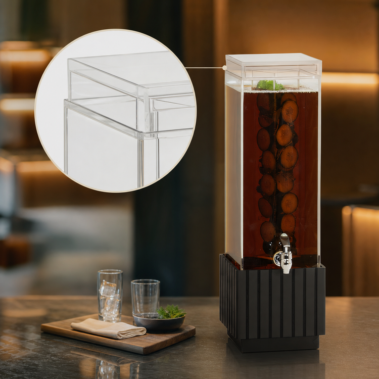 Product image #4 for Brooklyn Square 3 Gallon Polycarbonate Infusion Beverage Dispenser with Chamber and Drip Tray