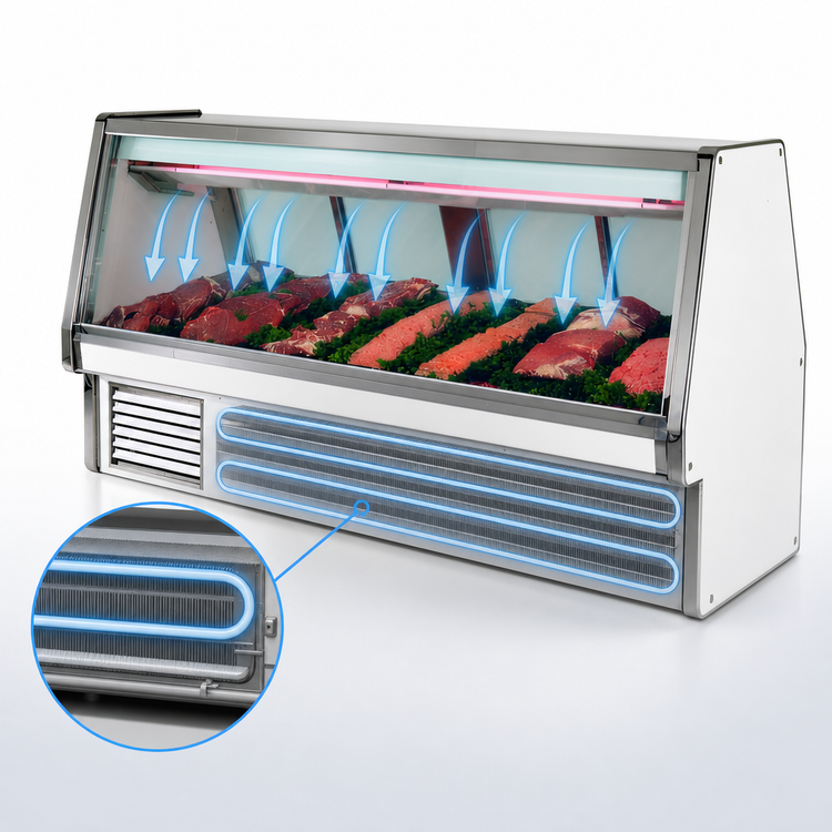 Product image #4 for Howard-McCray 34E Series 76-1/2-Inch Wide Red Meat Service Case with Self-Contained Refrigeration