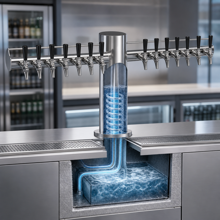 Product image #4 for Krowne Max-T Style 14-Faucet Countertop Glycol-Cooled Beer Tower