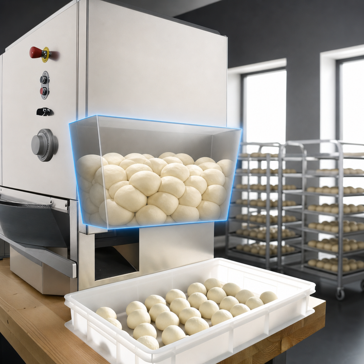Product image #4 for BakeMax Automatic Floor Model Dough Divider/Rounder Combo with 44-Liter Hopper