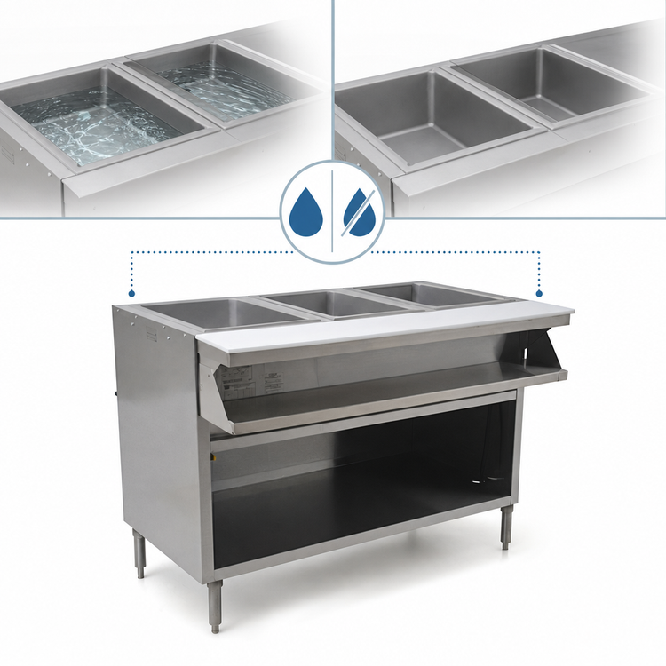 Product image #4 for Eagle Spec-Master 48-Inch Open Front Sealed Well Hot Food Table, 3-Well Electric, 208V