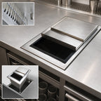 Thumbnail image #4 for BK Resources DICP8-3420 34 x 20 Inch Stainless Steel Drop-In Ice Bin with 8-Circuit Cold Plate and Sliding Cover