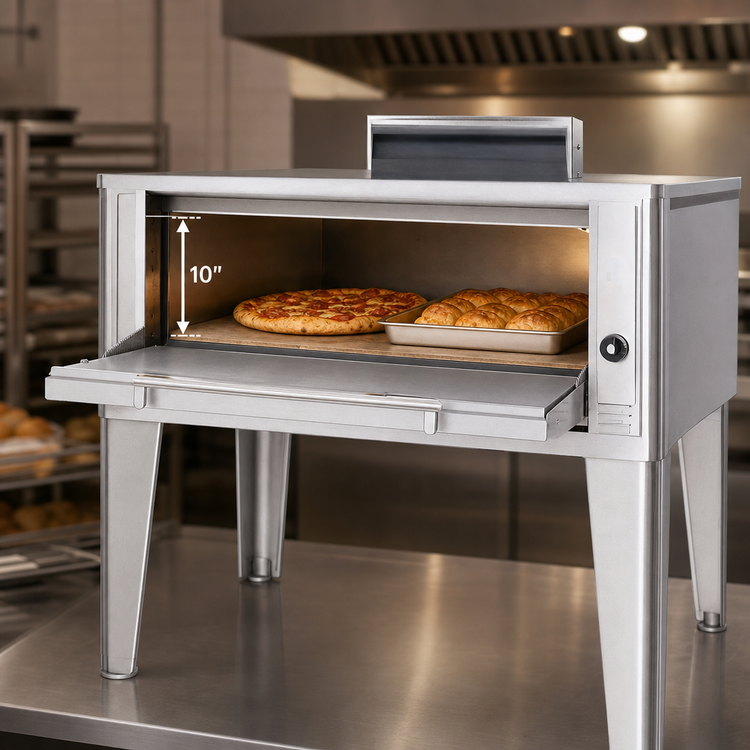 Product image #4 for Blodgett Single-Deck Gas Pizza Oven, 48" x 37" Cooking Area, 10" High Section
