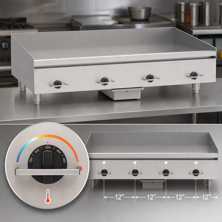 Product image #4 for Wolf WEG48E Heavy Duty Electric Countertop Griddle with 48 x 24-Inch Polished Steel Cooking Surface