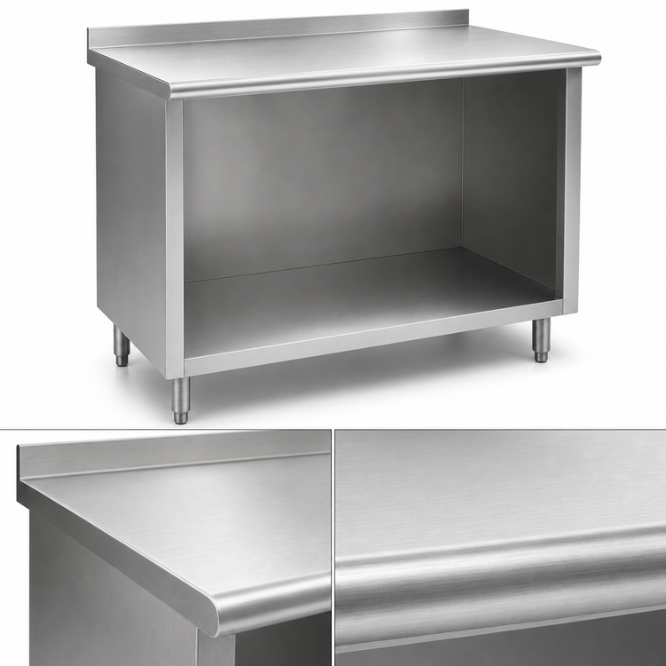 Product image #4 for Eagle Spec-Master Open Front Stainless Steel Work Table Cabinet Base, 48 x 24 Inches