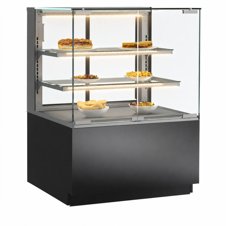 Product image #4 for Structural Concepts Reveal® 47-3/4-Inch Wide Freestanding Vertical Hot Food Display Case with 2 Adjustable Clear Glass Shelves