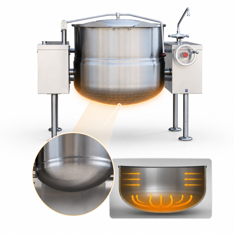 Product image #4 for Crown DLT-100TC Direct Steam Tilting Kettle, 100 Gallon, 2/3 Jacket