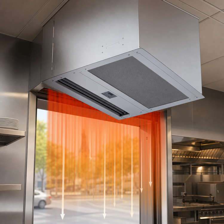 Product image #4 for Berner Architectural Recessed 12 Electric Heated Air Curtain, 132-Inch Wide, 3-Motor, 42 kW