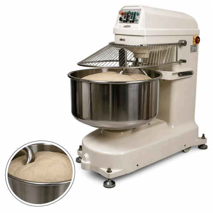 Product image #4 for BakeryXpress Floor Model Spiral Mixer with 84 Qt Bowl and 110 lb Dough Capacity