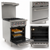 Thumbnail image #5 for General 24-Inch LP Gas Commercial Range with 4 Open Burners and 20-Inch Oven, Stainless Steel