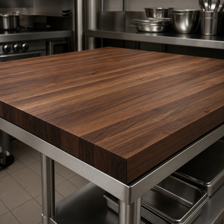 Product image #4 for John Boos Boos Block 60" x 48" x 2-1/4" American Black Walnut Edge Grain Countertop