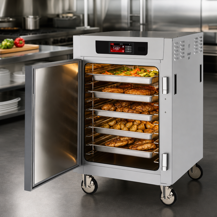 Product image #4 for Metro C5 8 Series Controlled Temperature Holding Cabinet, 1/2 Height, Mobile, Solid Doors, Universal Wire Slides, 8 Full-Size Sheet Pan Capacity, 120V
