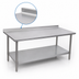 Thumbnail image #4 for John Boos Stallion 84-Inch x 36-Inch 16-Gauge 300-Series Stainless Steel Work Table with Rear Up-Turn and Adjustable Undershelf
