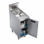 Thumbnail image #4 for Krowne Royal Series KR24-SD12C Underbar Stainless Steel Storage Cabinet with Dump Sink, Locking Door, 12"W x 24"D, Without Drainboard