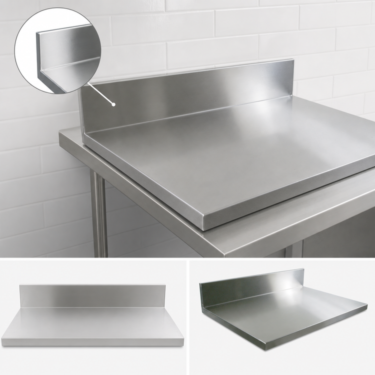 Product image #4 for John Boos Stainless Steel Countertop with 6-Inch Boxed Backsplash, 48 x 30 x 1-1/2 Inches