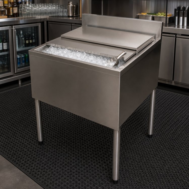 Product image #5 for BK Resources 48-Inch Underbar Insulated Ice Bin with 7-Circuit Aluminum Cold Plate