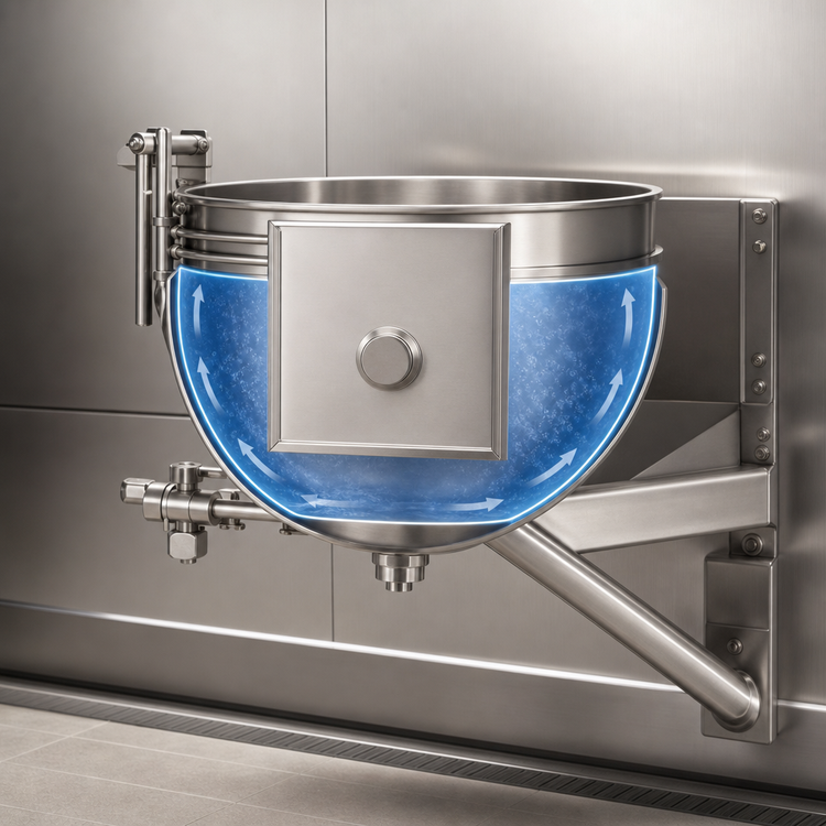 Product image #4 for Legion TWSWT-80 80-Gallon Direct Steam Full-Jacketed Tilting Wall-Mount Kettle