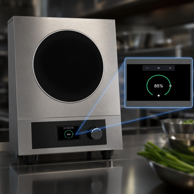 Product image #3 for CookTek Helios Touch Freestanding Induction Wok Cooker, 3.5 kW, 240V, Single-Phase