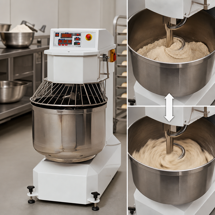 Product image #4 for Doyon AEF035SP 120 lb Capacity 2-Speed Spiral Dough Mixer with Programmable Digital Controls and Stationary Bowl