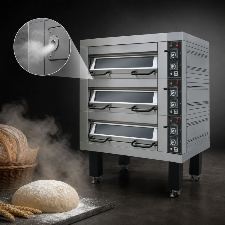 Product image #4 for BakeMax 1-Deck Double Pan Wide Electric Artisan Stone Deck Oven