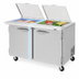 Thumbnail image #4 for Turbo Air PRO Series 48-Inch 2-Door Sandwich/Salad Mega Prep Table with Flat Clear Lid, 12-Pan Capacity