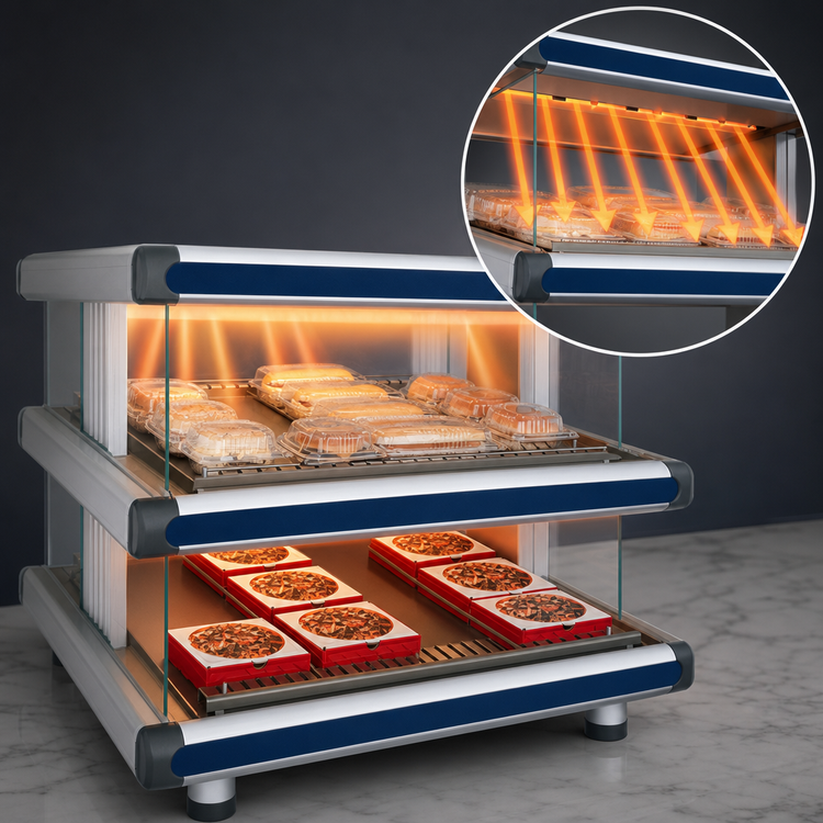 Product image #4 for Hatco Glo-Ray Designer Slant Dual Shelf Countertop Hot Food Display Warmer