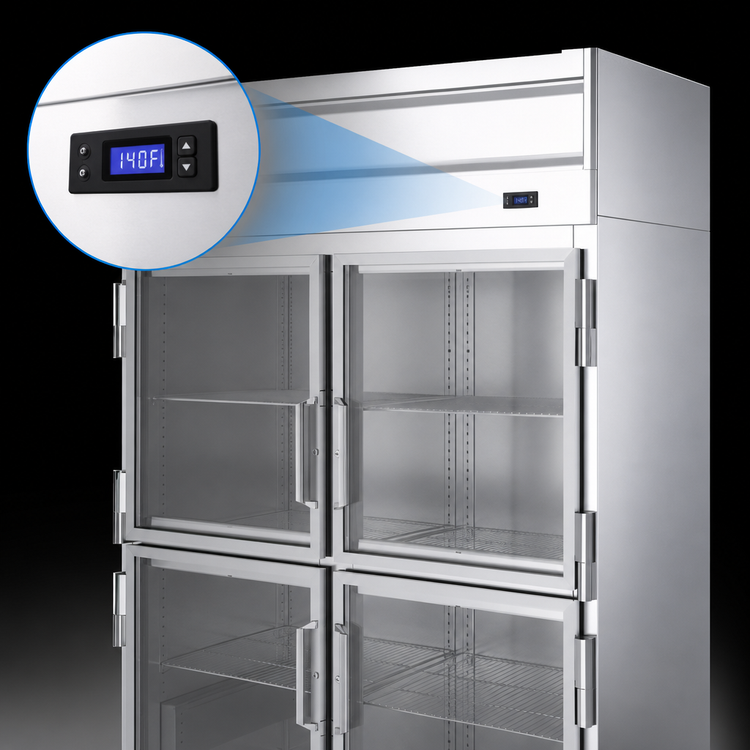 Product image #4 for Beverage-Air P Series Two-Section Half-Glass Door Top-Mount Warming Cabinet