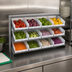 Thumbnail image #4 for Quantum Sloped Bench-Style Pick Rack with 3 Shelves and 12 Clear Bins