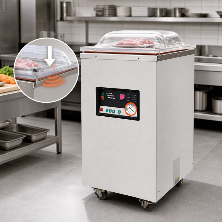 Product image #4 for Omcan USA Floor Model Single-Chamber Vacuum Sealer, 17 x 16.5 x 6 Inch Chamber, 15.7 Inch Seal Bar