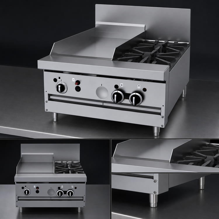 Product image #4 for Garland GF Starfire Pro 24" Gas Restaurant Range, Modular Top with 2 Open Burners and 12" Thermostatic Griddle