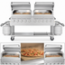 Thumbnail image #4 for KoolMore 10-Burner Commercial Outdoor Propane Grill with Dual 36-Inch Pizza Ovens