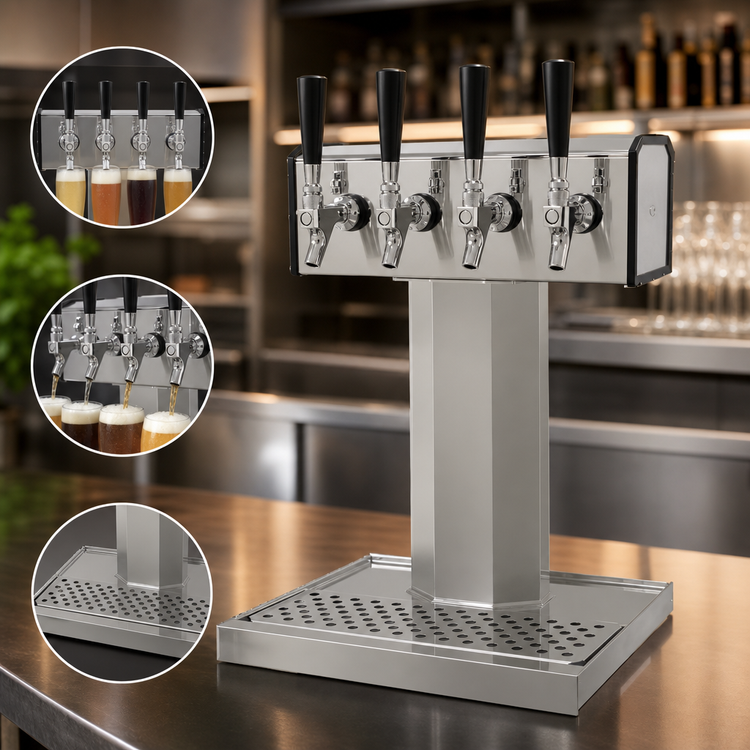 Product image #4 for Glastender BT-4-MFR 4-Faucet Glycol-Cooled Tee Draft Dispensing Tower